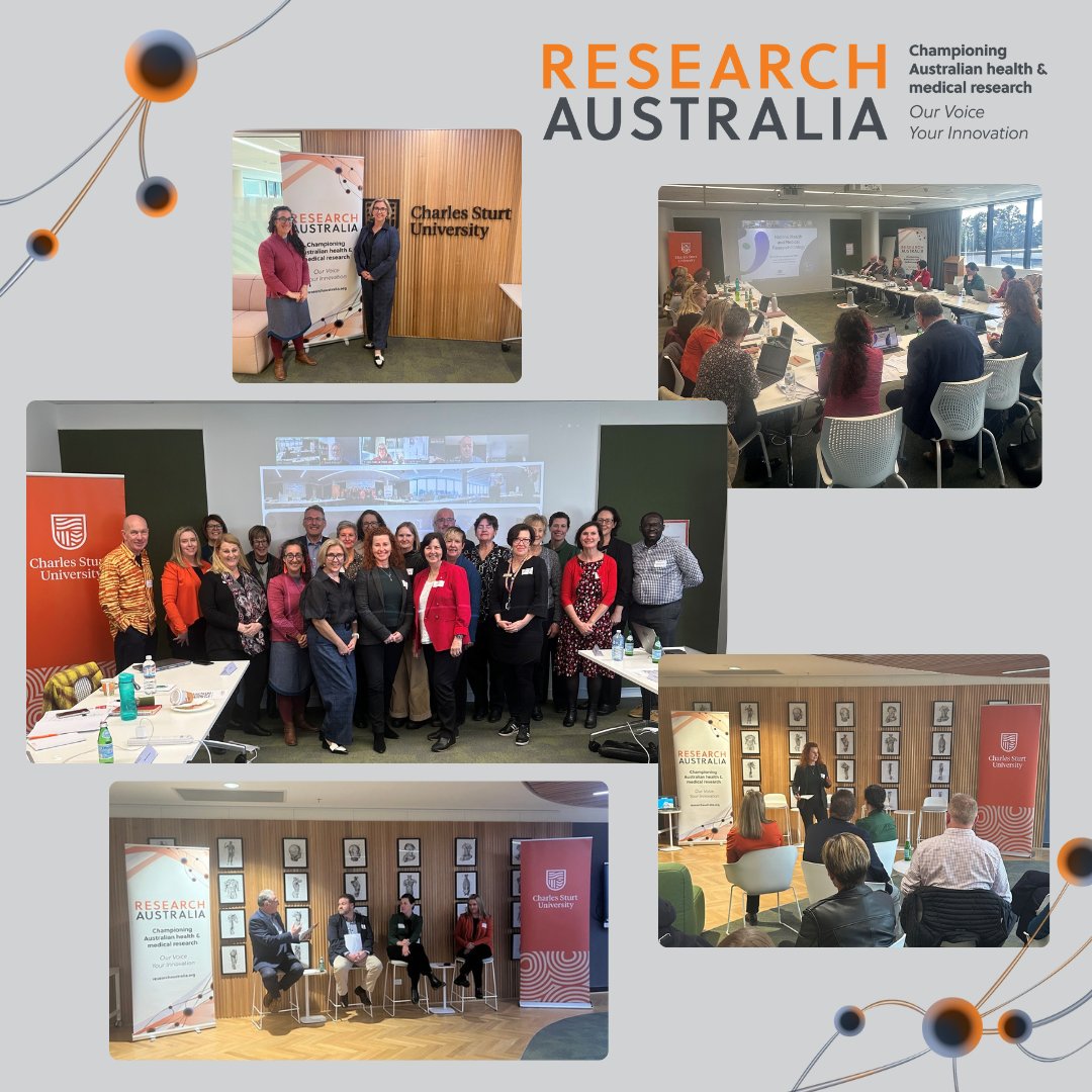 ResAustralia's tweet image. Thank you to all who joined us online and in Orange for our University Roundtable and regional research showcase!

Hosted by @CharlesSturtUni, the event put a spotlight on the critical role of rural research in shaping Australia’s health future.

#RRRvR #ResearchAustralia