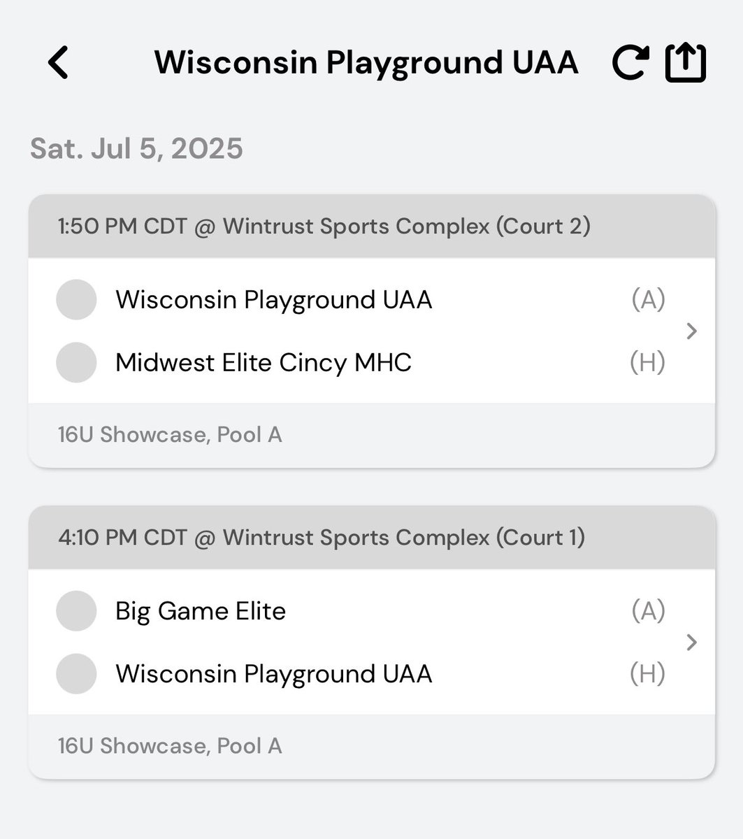 Next Games in Bedford Park, IL at the Wintrust Sports Complex Saturday July 5th 2025!