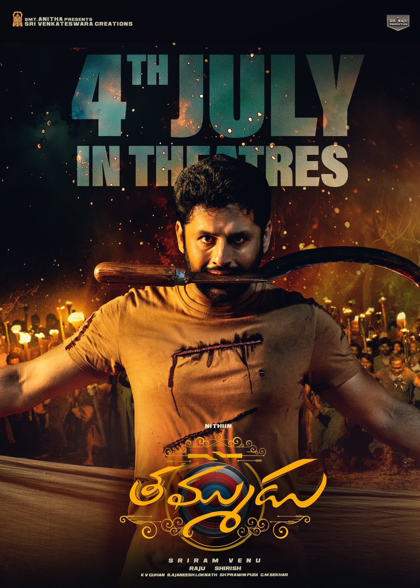 #Thammudu 
𝐆𝐑𝐀𝐍𝐃 𝐑𝐄𝐋𝐄𝐀𝐒𝐄 𝐓𝐎𝐃𝐀𝐘!
In #SIVA-Priya THEATRE

𝐁𝐎𝐎𝐊𝐈𝐍𝐆𝐒 𝐎𝐏𝐄𝐍 𝐍𝐎𝐖👇🏻
in.bookmyshow.com/movies/yemmiga…

<a href="/actor_nithiin/">nithiin</a> #SriramVenu #Laya <a href="/gowda_sapthami/">Sapthami Gowda</a> #SaurabhSachdeva <a href="/VarshaBollamma/">Varsha Bollamma</a> #Swasika <a href="/AJANEESHB/">B AJANEESH LOKNATH</a> <a href="/GAYATHRIGSAK/">Gayathri Sriram</a> #DilRaju #Shirish <a href="/SVC_official/">Sri Venkateswara Creations</a>