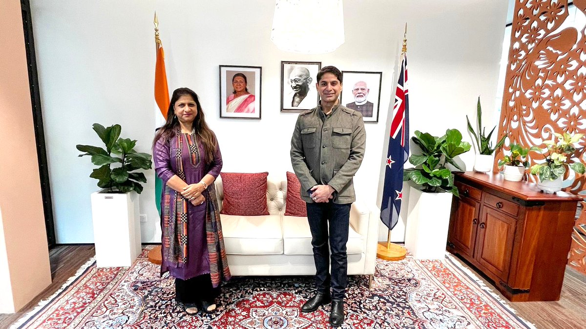 High Commissioner met Mr <a href="/bharatjoshi_/">Bharat R Joshi</a>, Chairman of Josh Kanoike Transport &amp; Infrastructure Pvt. Ltd. and CEO of J Curve. Had insightful discussions on expanding economic and investment partnerships between India and New Zealand. #IndiainNZ <a href="/MEAIndia/">Randhir Jaiswal</a> <a href="/diaspora_india/">Diaspora India Connect</a>