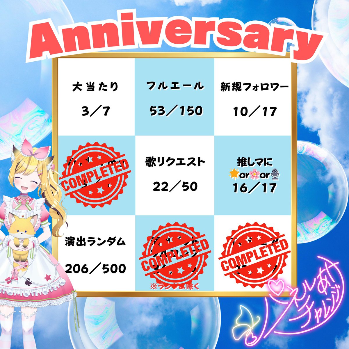 今月はもう1周年になるんだ。
はんや(꒪꒫꒪ )💦

周年に描いてもらった1枚絵を
17LIVEにてパネル開けチャレンジ中🖼✨

夏と言えば……
そう‼️ついに私脱いじゃうんですっ(՞ ⸝⸝⸝⸝՞)

みんなもパネル抜き抜きしにきてね🌟

 #パネル開けチャレンジ
 #17LIVE
 #1枚絵