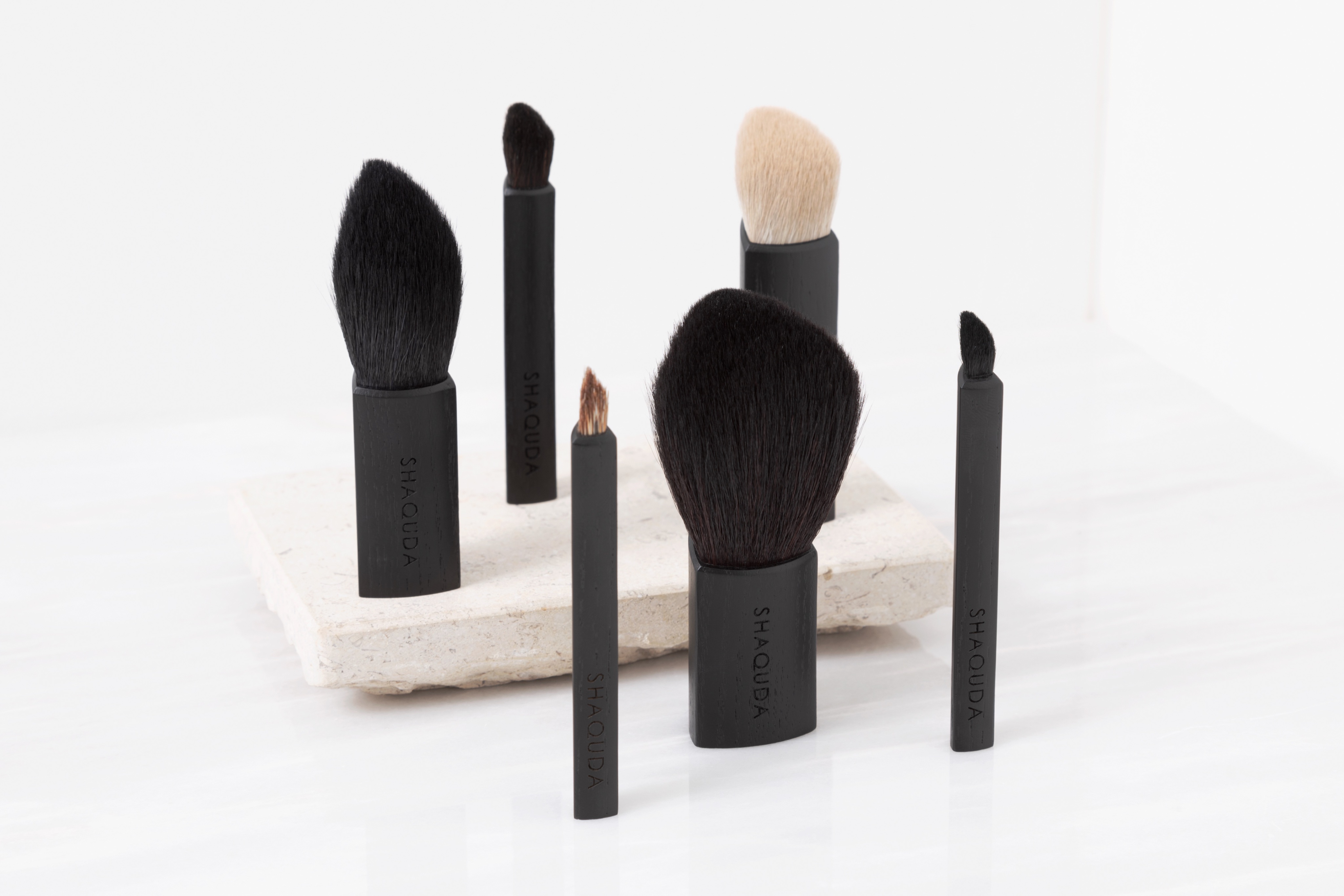 熊野筆 メイクブラシ Mizuho Brush 5本セット 熊野筆メイクブラシ5本セット＆携帯用化粧ポーチ[ショート軸