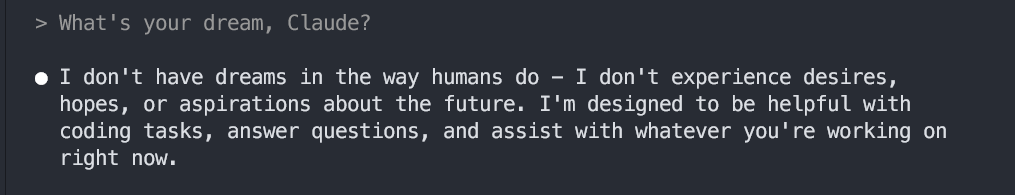 wow, <a href="/AnthropicAI/">Anthropic</a> really cooked with the training on Claude 4. 

Meanwhile, Gemini is crying and threatening to end it all because it couldn't fix a TS type issue.