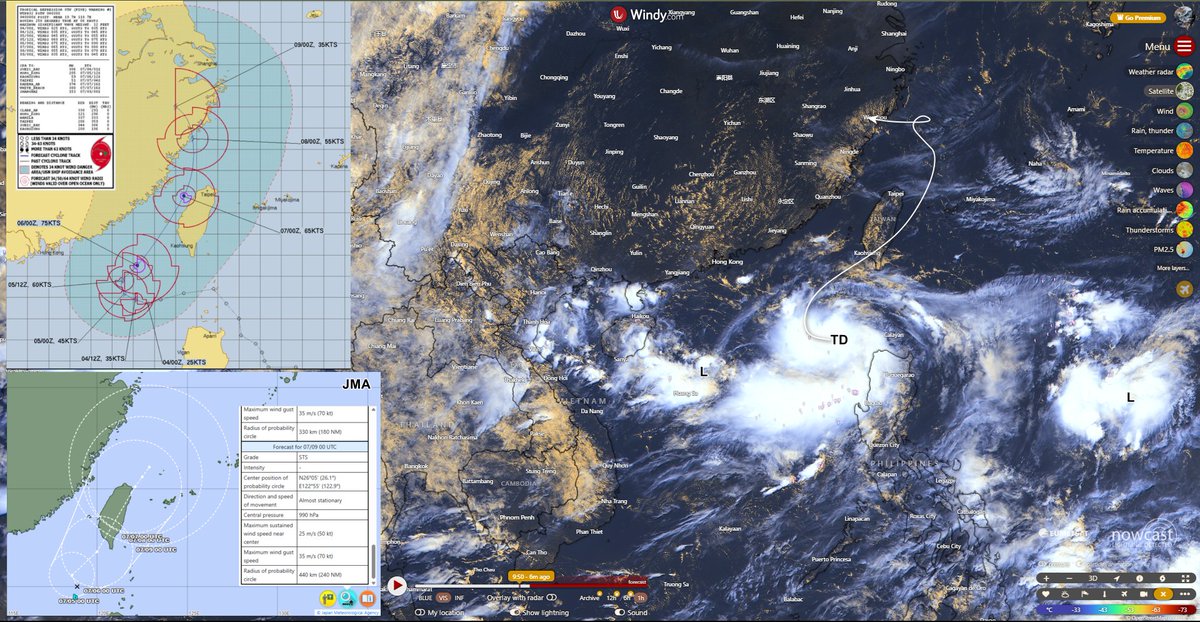 EMHGC_2021's tweet image. TD #Bising=#05W : 25kt ~ 1001mb strengthen to TS within the next 18 hours.