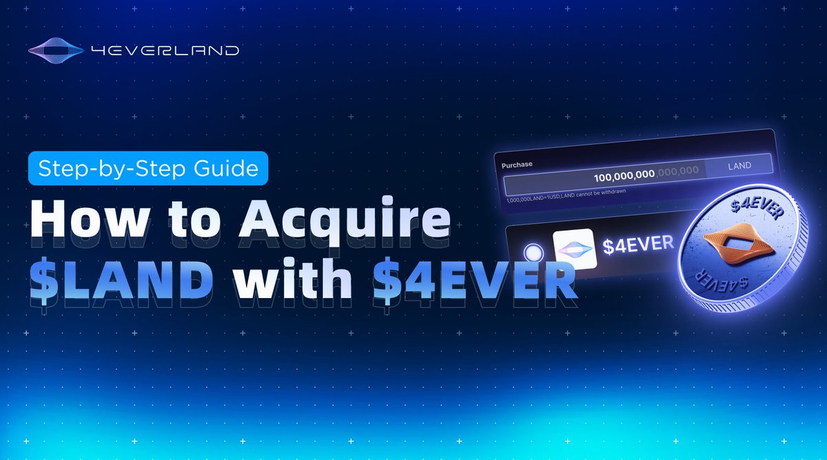 4everland_org's tweet photo. 🚀 Unlock @4everland_org Services with $4EVER Payments

Ready to expand your Web3 capabilities?   Follow this simple guide to deposit $LAND with your $4EVER token and begin your #Web3 journey.🧵👇
https://t.co/uqabIGI4hh