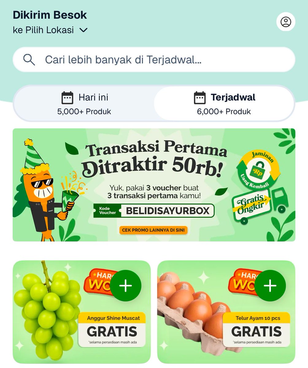 sayurbox's tweet image. Buat transaksi pertamamu, PILIH PRODUK GRATISNYA sebelum kehabisan! 🤑

Kode voucher:
SBXHEMATBANGET
Diskon 15% hingga 50ribu 😍
minbel 150ribu sayur, buah, protein
s.d 13 Juli utk semua pengguna

Cek Sayurbox sekarang, hematnya pol-polan! 🥰
Selengkapnya sayur.box/info