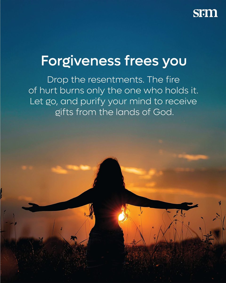 SRMDelhi's tweet image. Holding onto anger? You're only burning yourself. 🔥
Forgive not for them, but to free yourself.
Because peace begins the moment you choose to let go.
#QOTD #Resentments #Hurt  
#Forgiveness #Freedom #Wisdom #DailyWisdom #MentalPeace #LetItGo