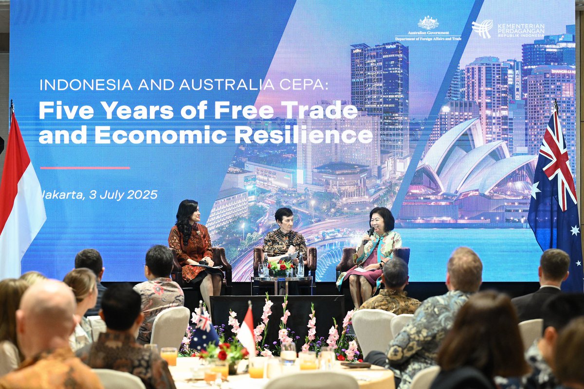 Celebrating 5 years of IA-CEPA! This landmark FTA has deepened 🇮🇩🇦🇺 economic ties, more than doubled bilateral trade, while driving jobs, growth, and shared prosperity.