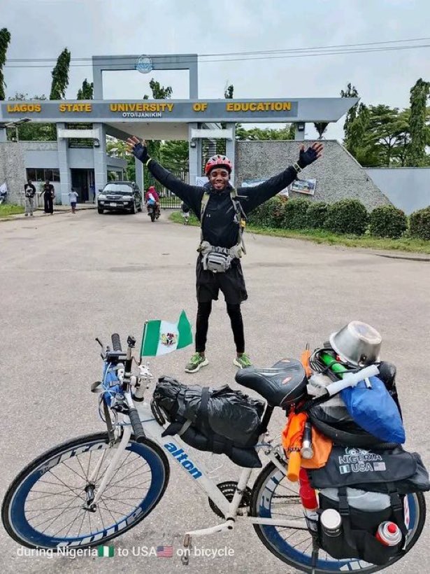 nancy_isimee's tweet image. Join the inspiring journey of a Nigerian visionary cycling from the heart of Africa-Nigeria to the shores of the USA, defying boundaries with every turn of the wheel.