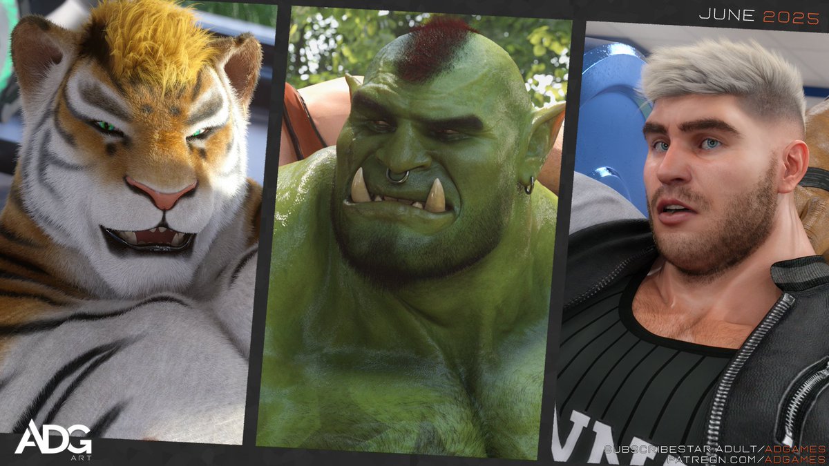 On these beautiful days, there's nothing like walks in the fresh air and early morning stretches in the gym 😉

#bara #orc #tiger #gayfantasy #nsfw #gay #3dart #3d #furry #furryart