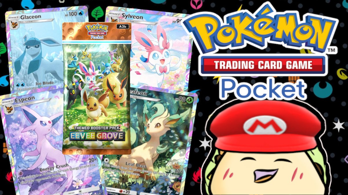 LIVE opening the new Eevee Grove set for Pokemon TCG Pocket! Hoping to collect all the Eeveelution cards today! 🥳

Come &amp; Hang Out! 🌮💛

LINK -> youtube.com/watch?v=uTAtPN…