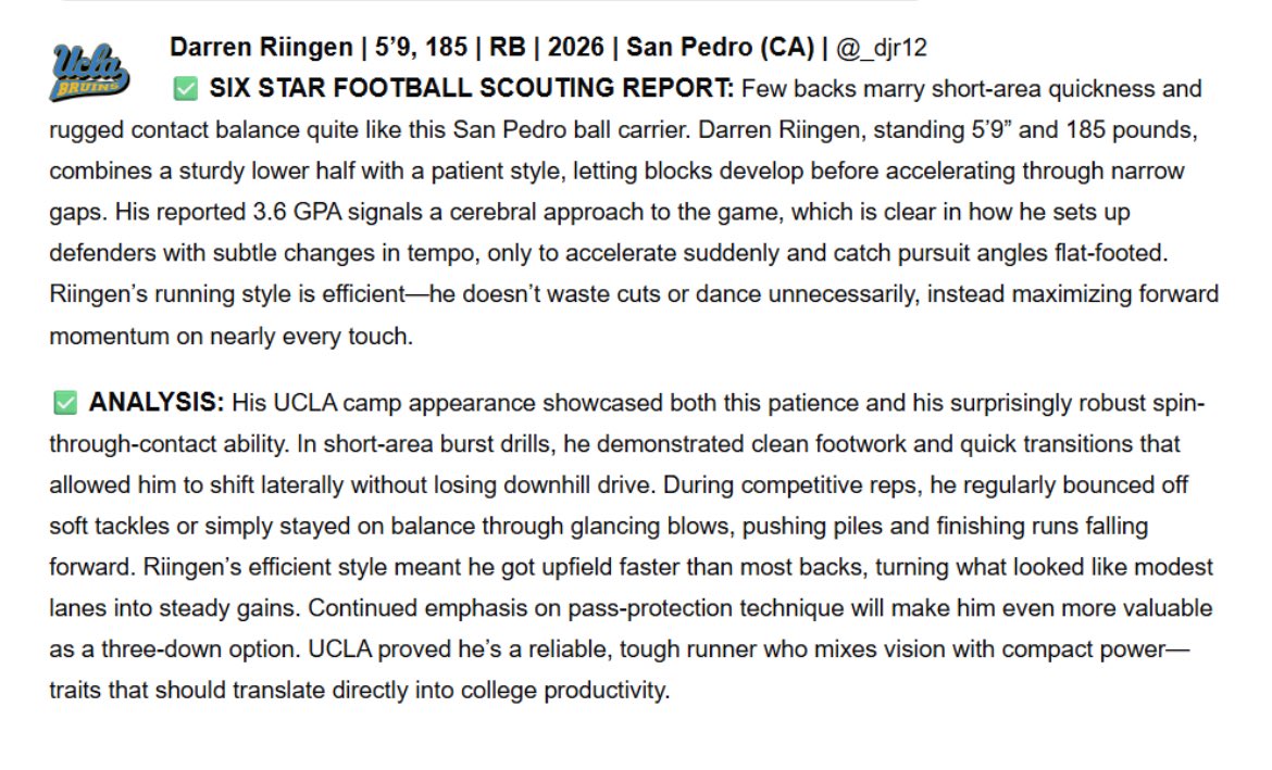 Darren Riingen (@_djr12) on Twitter photo #BLESSED <a href="/sixstarfootball/">Six Star Football | PLUS+</a> thank you for the write up !
<a href="/SPPirateFB/">San Pedro Pirate Football</a> <a href="/CoBasslikdafish/">Kris Bass 🇵🇷</a> <a href="/CDublins14/">Corey Walsh</a> <a href="/CoachDomCosta/">Coach Dom Costa</a> <a href="/TheRBCoach/">CoachCordell Landers</a> <a href="/CoachAJSteward/">AJ Steward</a> #BLESSED <a href="/sixstarfootball/">Six Star Football | PLUS+</a> thank you for the write up !
<a href="/SPPirateFB/">San Pedro Pirate Football</a> <a href="/CoBasslikdafish/">Kris Bass 🇵🇷</a> <a href="/CDublins14/">Corey Walsh</a> <a href="/CoachDomCosta/">Coach Dom Costa</a> <a href="/TheRBCoach/">CoachCordell Landers</a> <a href="/CoachAJSteward/">AJ Steward</a>