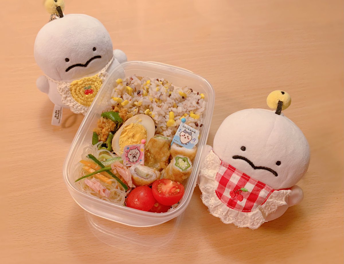 walletchan's tweet image. お弁当用意してたらぷりちゃんたちが起きてきました
オクラがおほしさまみたいでかわいいね〜🌟

 #ぷりぷりうちゅうじん