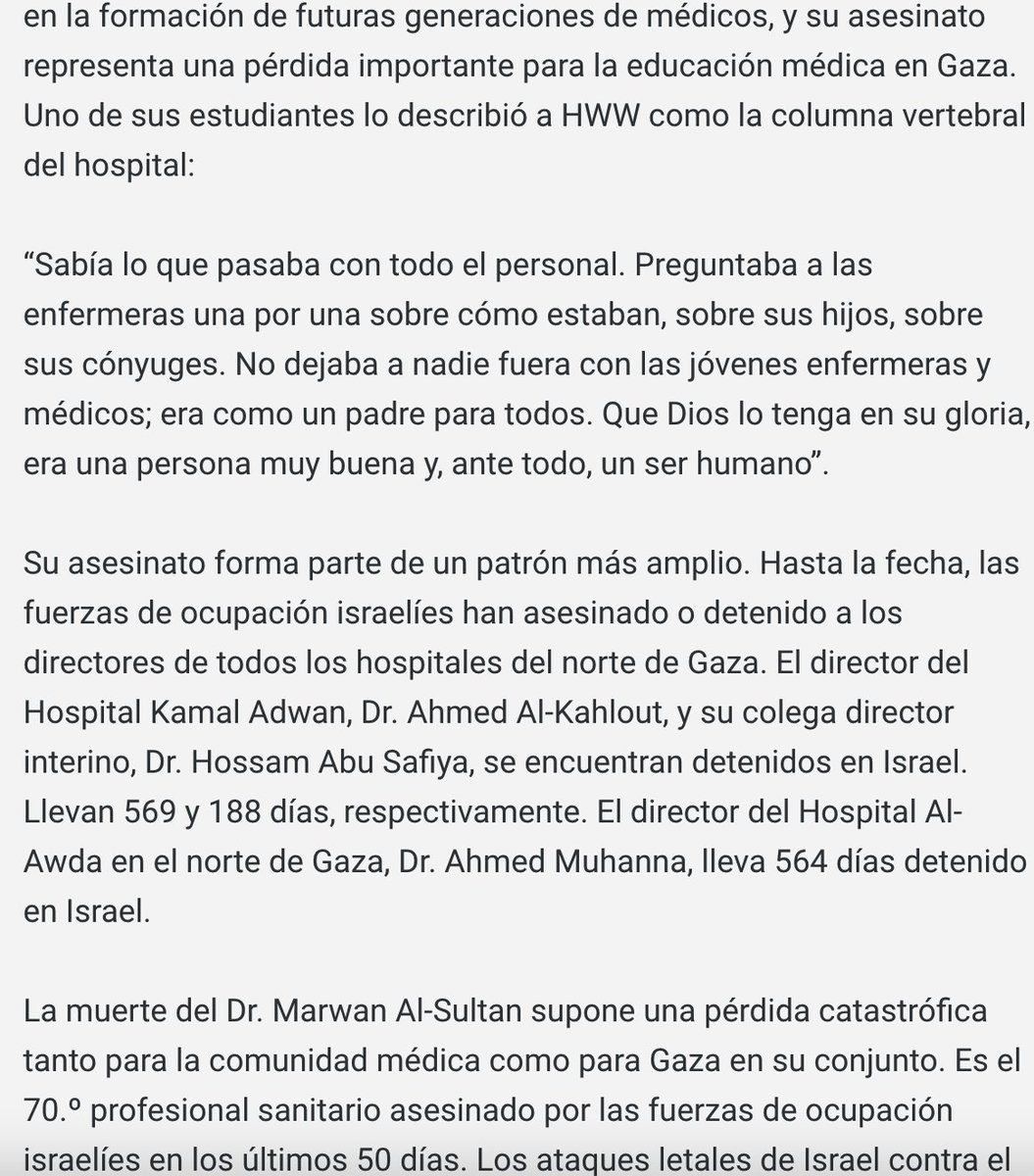 Liquidación sistemática de Israel de cúpula médica en Gaza:
Ataque aéreo israelí mata a renombrado cardiólogo 
Dr. Marwan Al-Sultan, director Hospital Indonesio en norte Gaza, murió hoy en la habitación con su familia