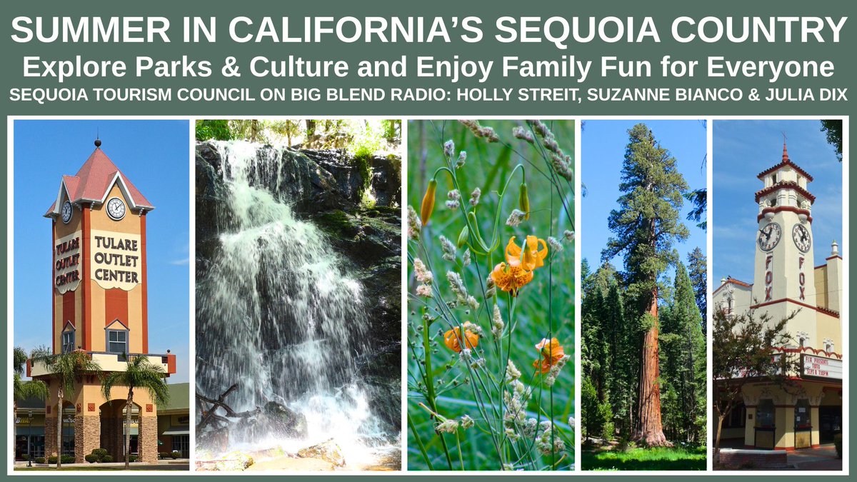 Big Blend Radio & Magazines (@bigblendmag) on Twitter photo It's all about Summer Adventures in California's Sequoia Country - Sequoia & Kings Canyon National Parks + Tulare County - on #BigBlendRadio w/ <a href="/SequoiaTourism/">Sequoia Tourism Council</a> <a href="/SequoiaKingsNPS/">Sequoia & Kings Cyn</a> <a href="/VisitVisalia/">Visit Visalia</a> <a href="/TulareTweets/">Tulare Chamber</a>. Episode: youtu.be/o6-mT0hWNUo?fe… It's all about Summer Adventures in California's Sequoia Country - Sequoia & Kings Canyon National Parks + Tulare County - on #BigBlendRadio w/ <a href="/SequoiaTourism/">Sequoia Tourism Council</a> <a href="/SequoiaKingsNPS/">Sequoia & Kings Cyn</a> <a href="/VisitVisalia/">Visit Visalia</a> <a href="/TulareTweets/">Tulare Chamber</a>. Episode: youtu.be/o6-mT0hWNUo?fe…