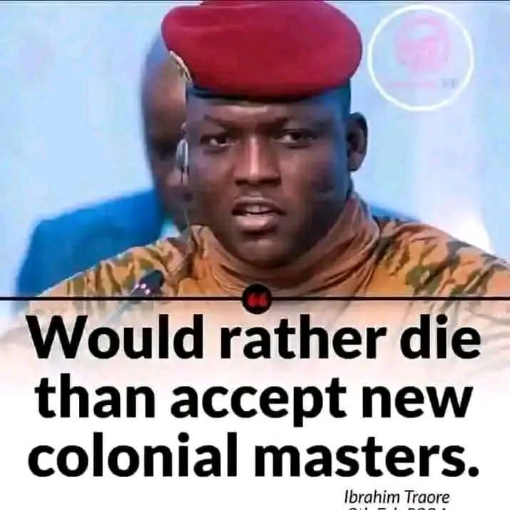 🇧🇫After a tough struggle for sovereignty, it must be done in such a way to never fall back into submission. We’ve gone so far in breaking the chains of imperialism to let ourselves fall back into it.
Captain Ibrahim Traore.