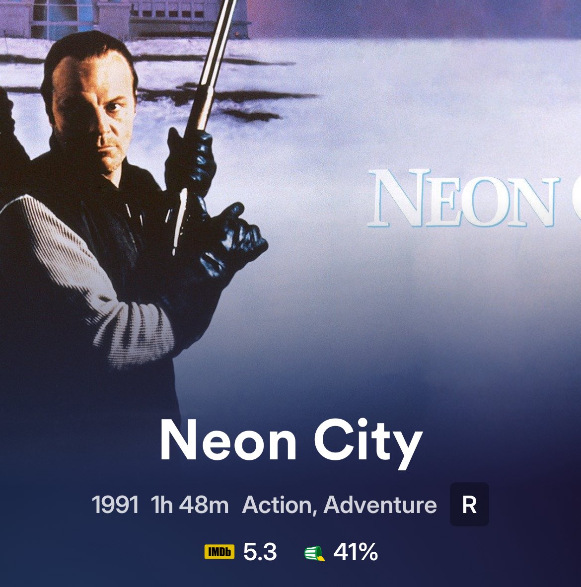 Wow, I really hate this movie even with the awesome presence of Ironside &amp; Vanity!!! #NeonCity #dud