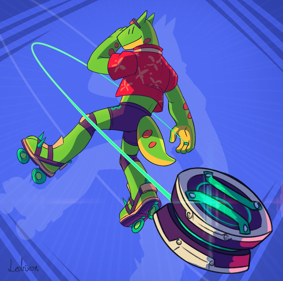 Art Fight attack for <a href="/IonicIsaac/">dandy @AX C14</a> , drew their cool space reptile Rev