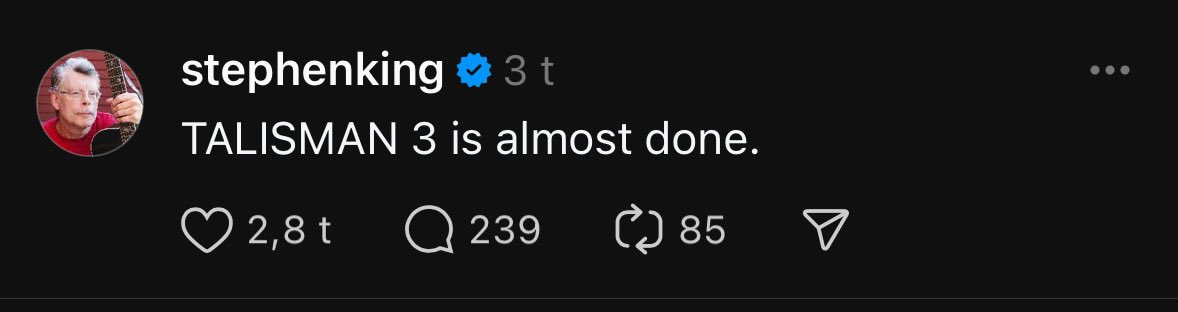 WOW!!! Great news from @stephenking