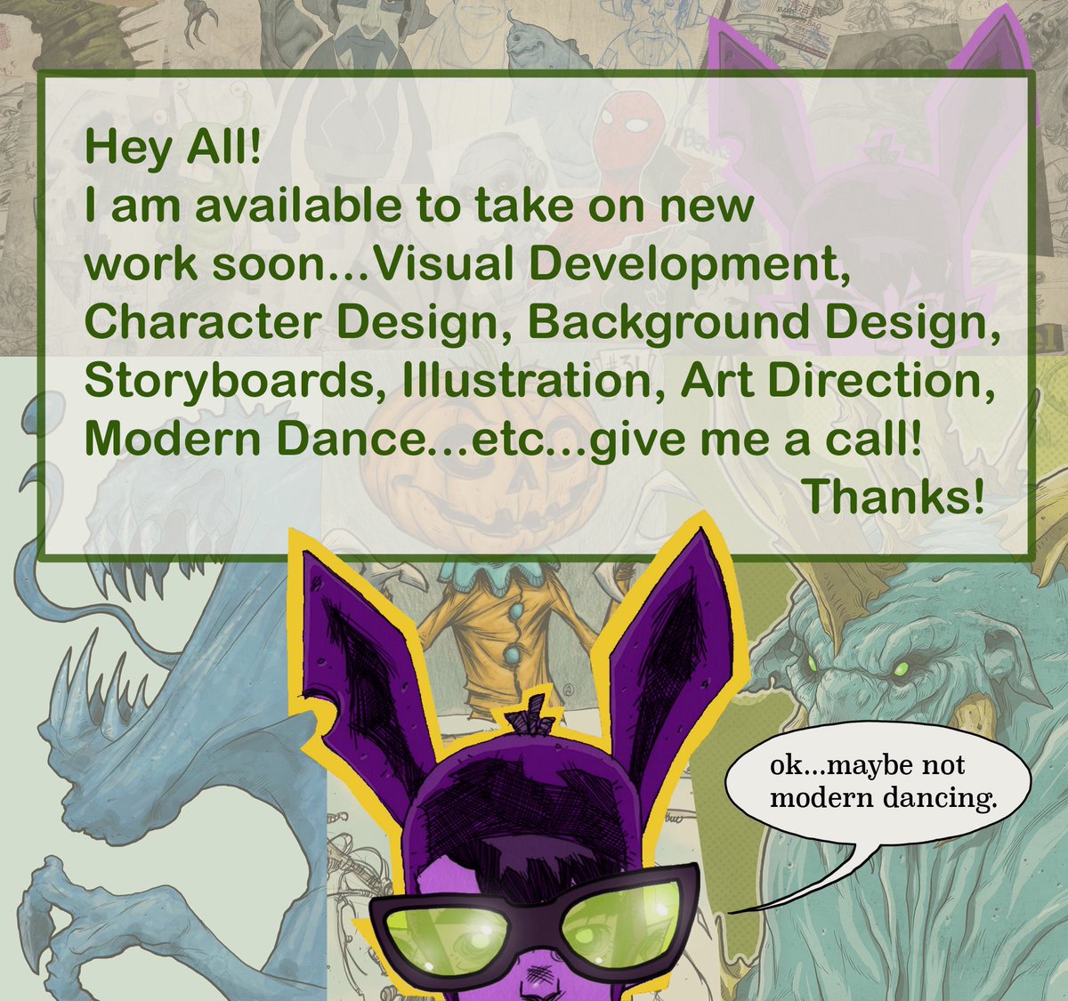 pecks13's tweet image. Hey all! Just wrapped on a project for a client. 
Looking to jump onto a new project.

#artistlife #illustrator #conceptdesigner #lineartist #visualdevelopment #visdev #comicbookartist #creaturedesign