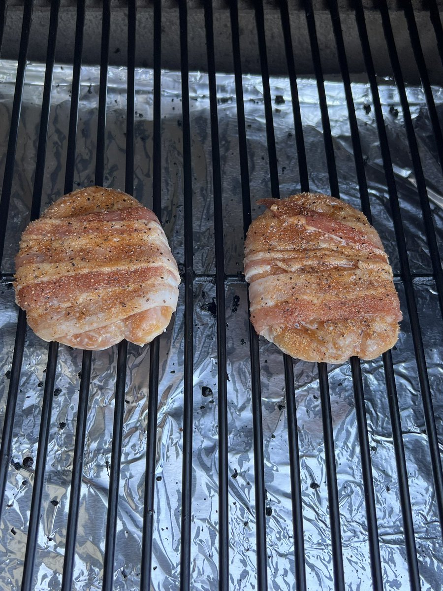 Doing a little pre-cookout R&amp;D test run. Maple bacon wrapped honeybuns with homemade sweet BBQ rub going on the smoker this evening