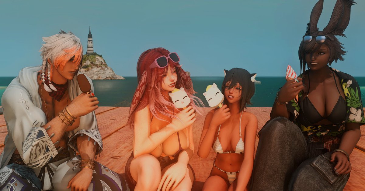 The best part of summer is making memories to remember for years to come. 

(<a href="/LucianXIV_/">Lucian</a> <a href="/hiriffxiv/">hiri- Archived</a> <a href="/Sentoes_/">.Sento 🍔🐇</a>  @starrnova07 @Gale_xiv tysm for volunteering for my fun little idea!)