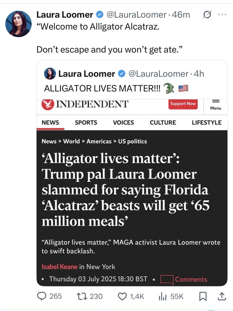 antonio_cabo's tweet photo. Anglo white nationalists want Spanish-speaking citizens to ‘get ate’ by gators. Meanwhile, they can’t string together English to save their lives https://t.co/jlaIMke7yg