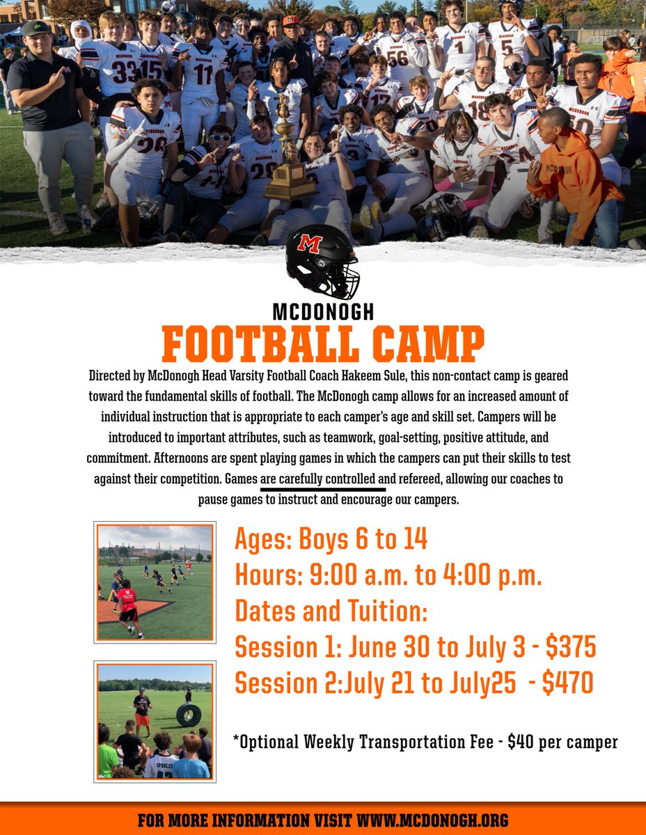Week 1 is in the books! We had an amazing time working with some talented and hardworking campers. One week down, one more to go. There’s still time to register and be part of the action! #GoEagles 🦅🧡🖤 #McDonoghMade