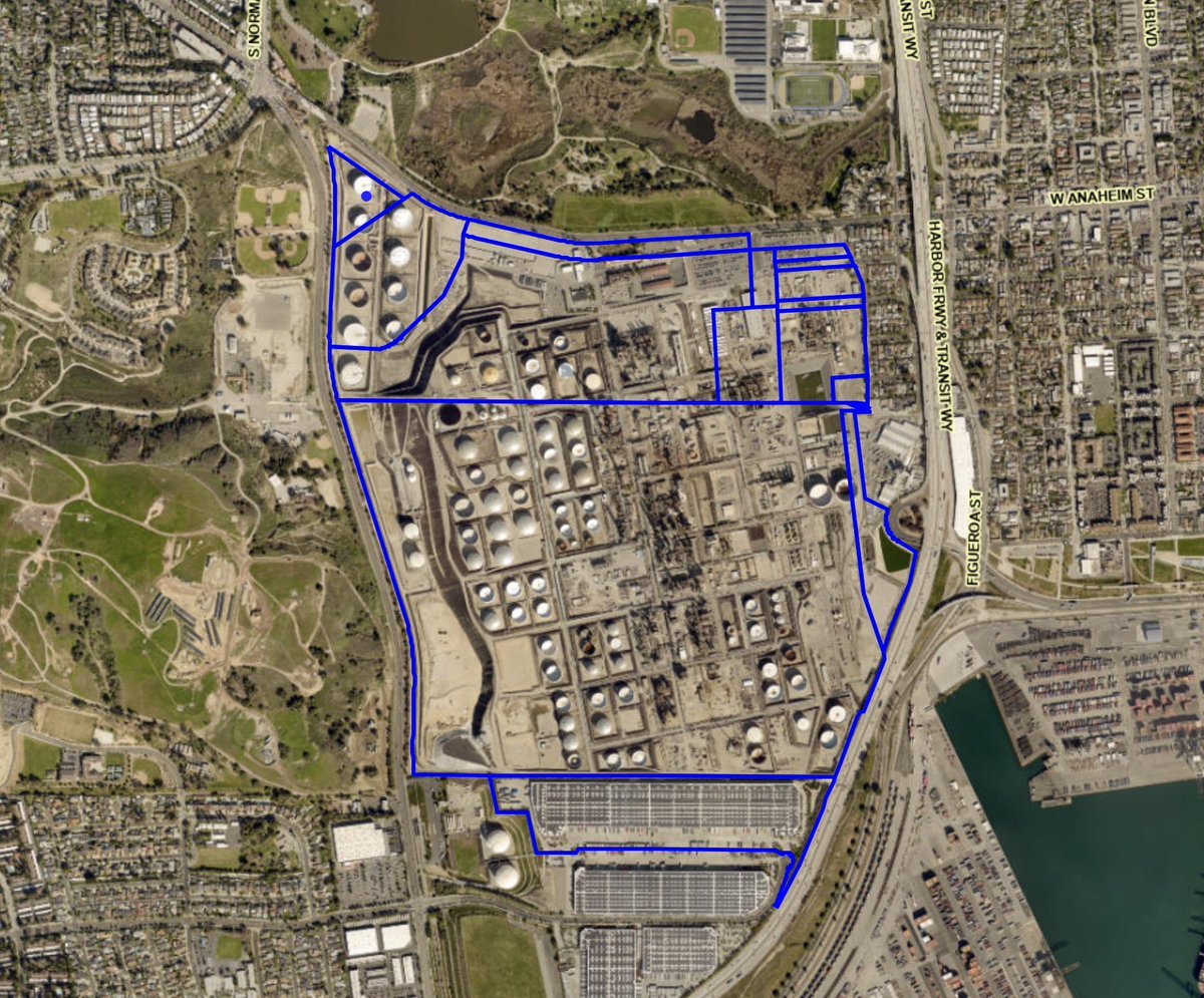 Woah, and application was just submitted to redevelop the 440 acre 66 Oil Refinery in Wilmington. No details yet, but description says:  

"redevelopment of 440-acre site of an (e) oil refinery  into a phased project to include new industrial, commercial &amp; recreational uses".