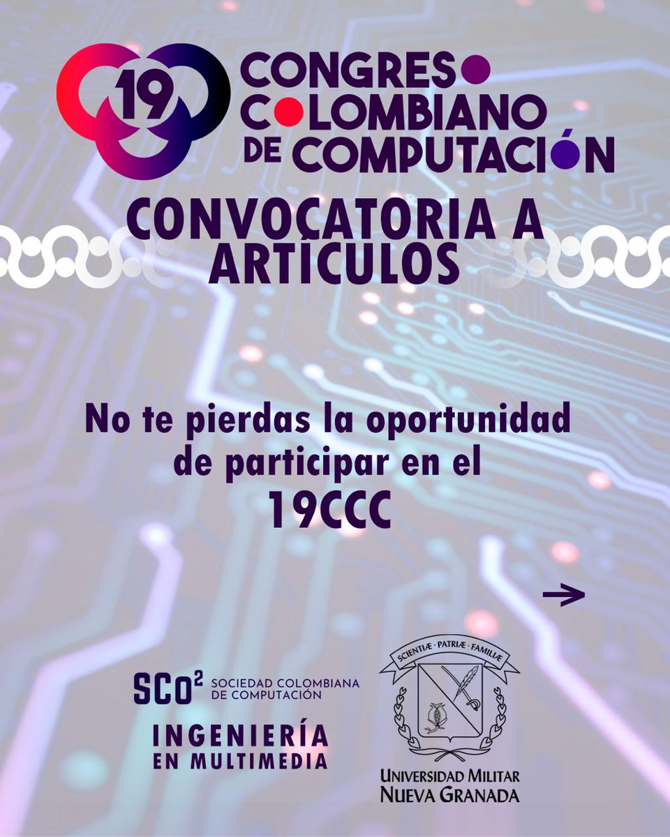 SCo2_'s tweet image. "¡Atención investigadores! El 19 CCC promete ser memorable y queremos que tú seas parte de este encuentro, por eso hemos extendido el plazo para enviar artículos hasta el 6 de julio. 
👉Conoce todos los detalles en sco2.org/19cccesp/