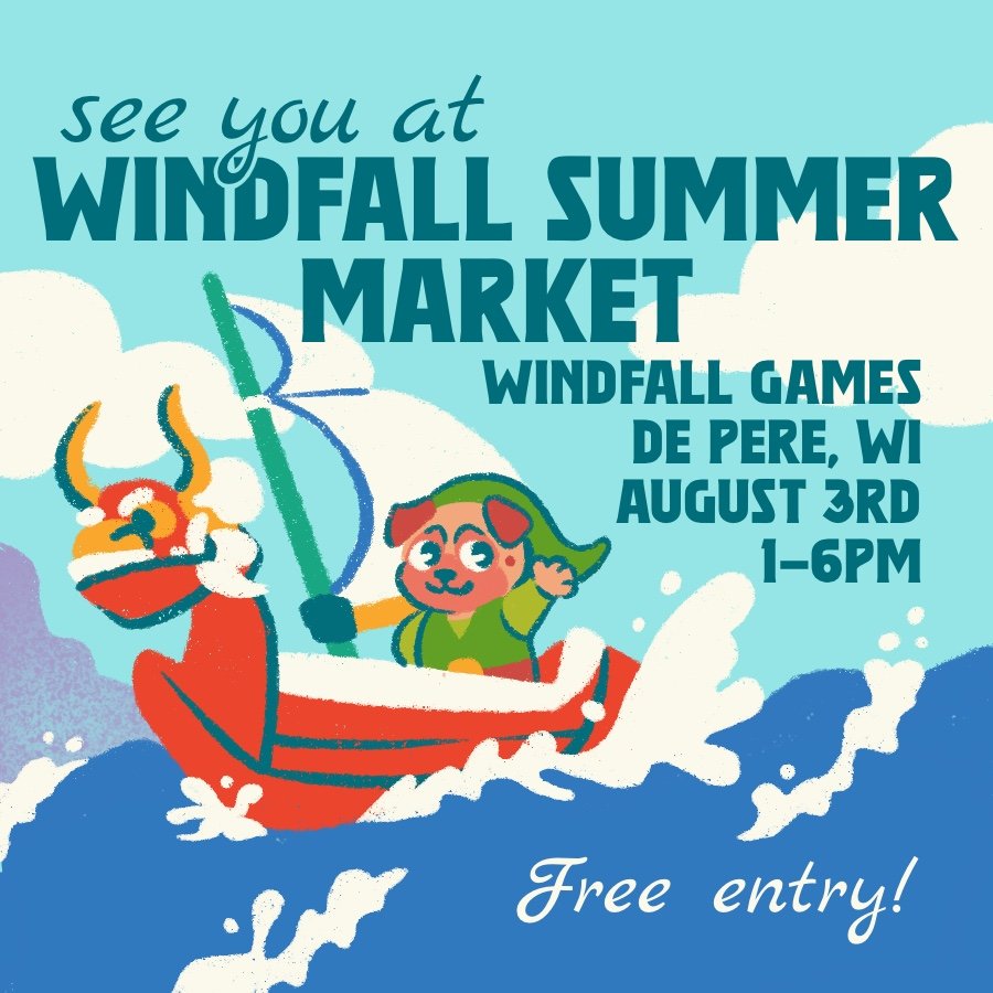 Pookadoodles1's tweet image. 📣UPDATE: Hey friends! The Windfall Summer Market has been rescheduled for Aug 3rd.
Here's what you can expect:
💚 Shop nerdy artists & vendors
💚Enjoy refreshments
💚 Play games and enter raffles
See ya there!
#greenbay #wi #artmarket #legendofzelda