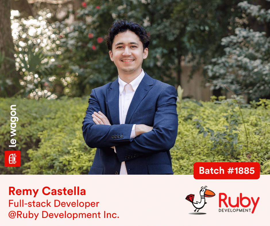 Our Web Development graduate Remy has just landed a full stack developer position at 株式会社Ruby開発! 🎉 

He is joining a team of Ruby specialists who are not only building tools for Japanese businesses but also contributing directly to the Ruby programming language itself 💪