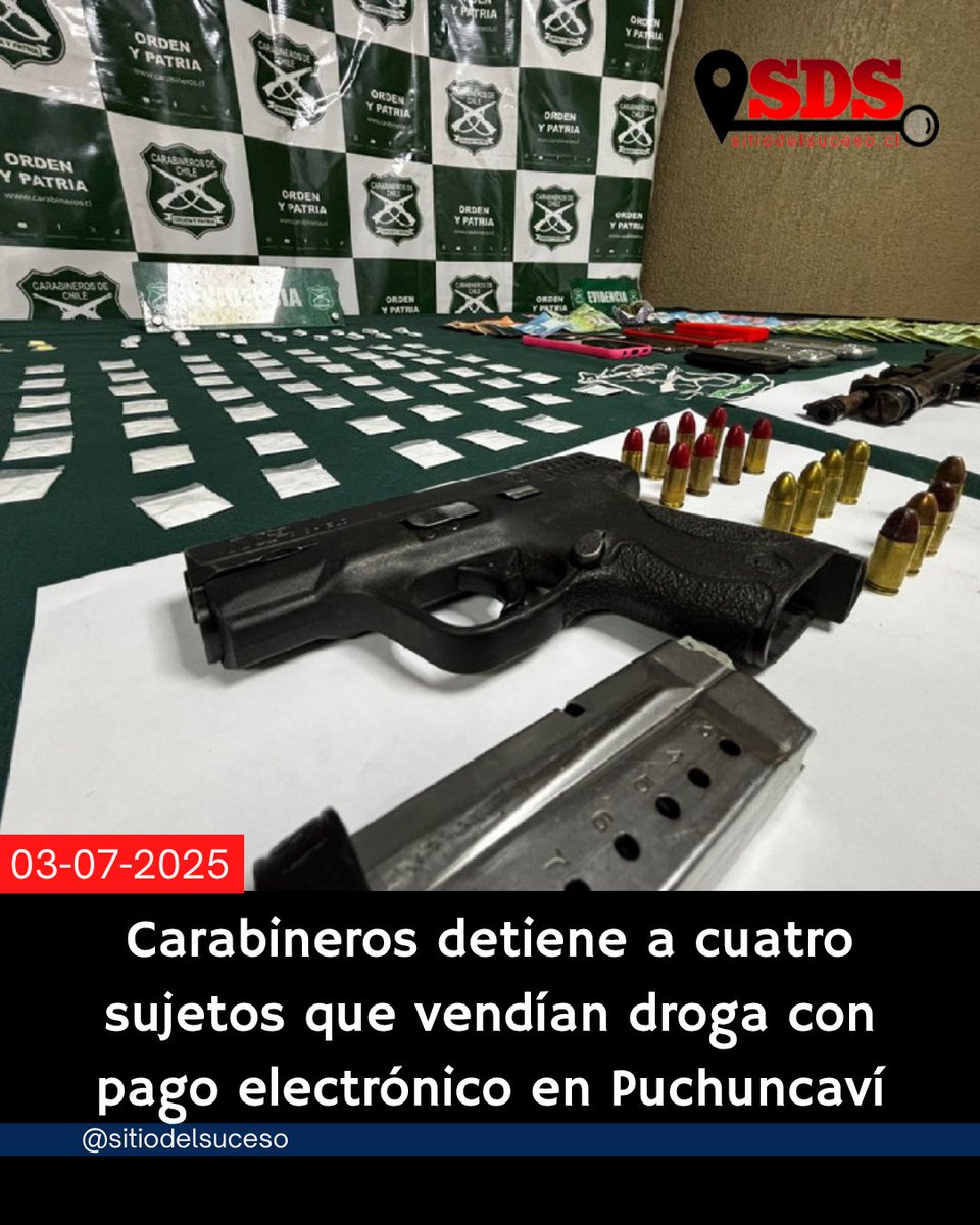 Carabineros detiene a cuatro sujetos que vendían droga con pago electrónico en Puchuncaví

Detalles en ➡️  sitiodelsuceso.cl/2025/07/03/car…