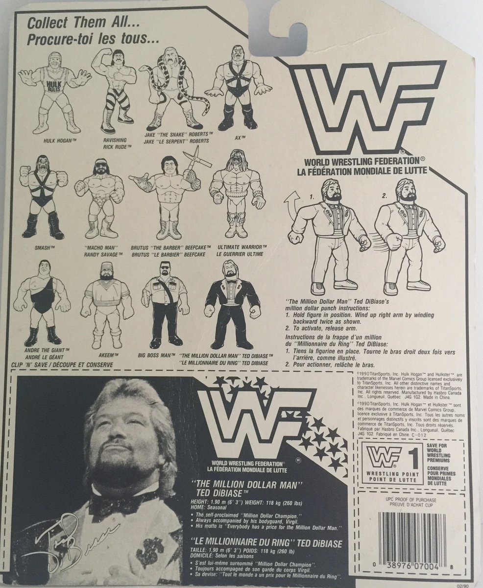 wrestlingtoytracker.com

Million Dollar Man Ted DiBiase Series 1 Dual Language 🇨🇦 Version

#WWF #WWE #Vintage #Hasbro #WrestlingCommunity #MillionDollarMan #EverybodyGotAPrice