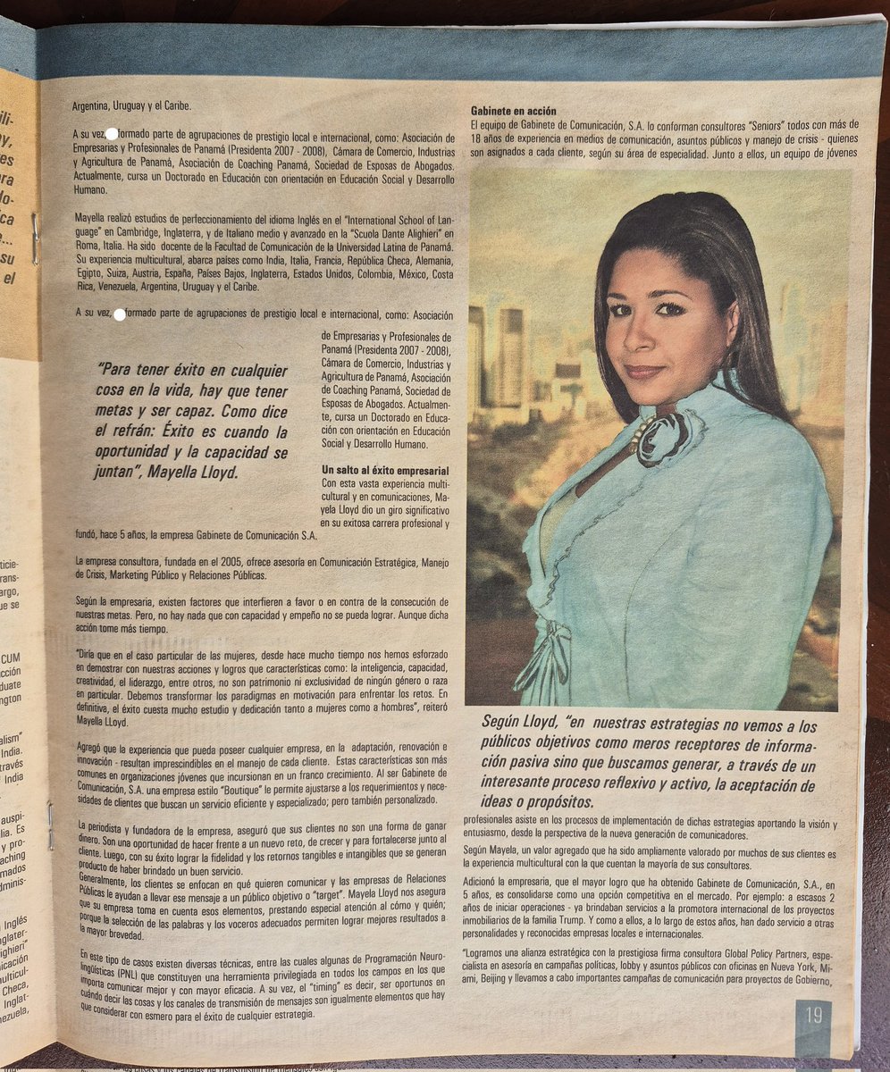 MayellaLloyd's tweet photo. #tbt Año 2010 Entrevista en la que abordé temas como gestión de crisis, comunicación estratégica, percepción y reputación en la revista RH Positivo. 🎯 ✨️
@EvolvePanama https://t.co/FhXwH3ns5I
