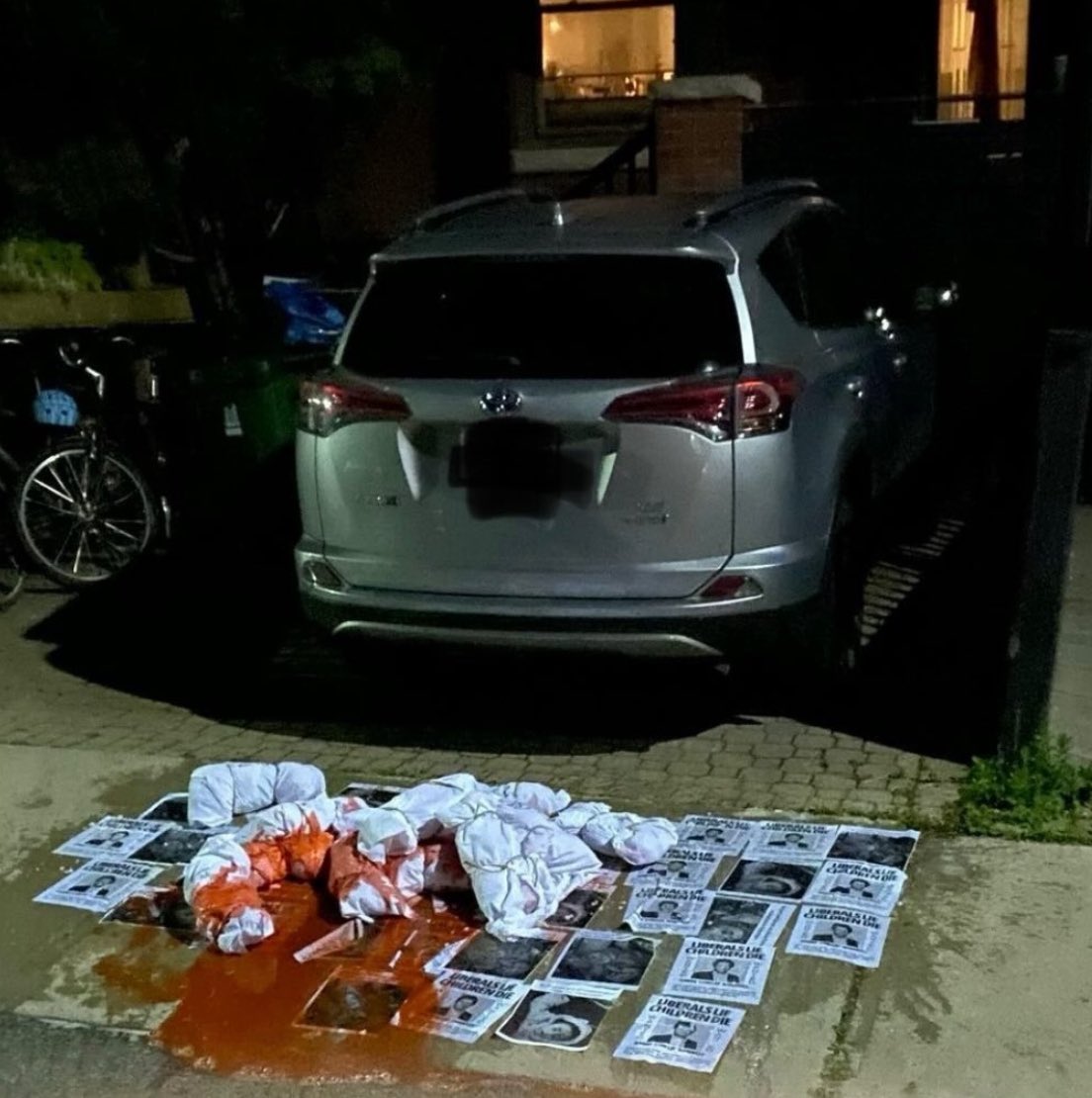 Leviathan (@l3v1at4an) on Twitter photo Terrorist sympathizers targeted the private home of Toronto Parkdale MP <a href="/kbardeesy/">Karim Bardeesy</a> by placing fake dead babies & red paint on top of flyers behind the vehicle parked in his driveway. Terrorist sympathizers targeted the private home of Toronto Parkdale MP <a href="/kbardeesy/">Karim Bardeesy</a> by placing fake dead babies & red paint on top of flyers behind the vehicle parked in his driveway.