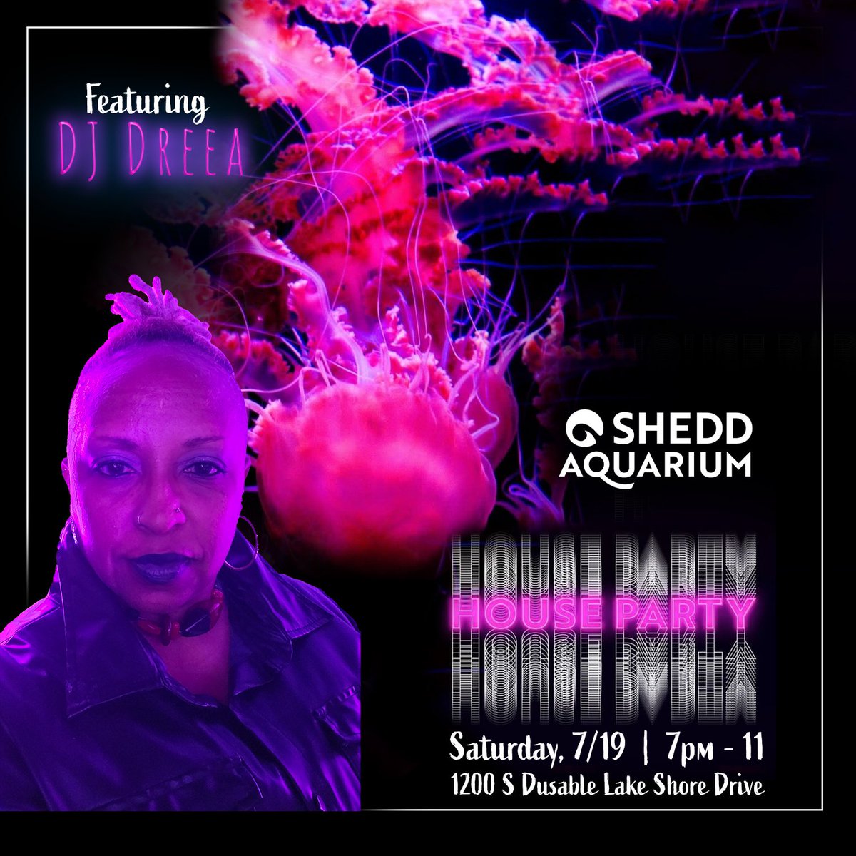 DJ Dreea (@djdreea) on Twitter photo SATURDAY! 7/19, 7pm - 11 i'll be playin' some #DJDreeaMuzic @Shedd Aquarium ! <a href="/shedd/">Robert Shedd</a>_aquarium
Get ready to vibe in the city that built house music! Come face-to-face with incredible aquatic animals and captivating exhibits for a one-of-a-kind night. Bring your crew and your best SATURDAY! 7/19, 7pm - 11 i'll be playin' some #DJDreeaMuzic @Shedd Aquarium ! <a href="/shedd/">Robert Shedd</a>_aquarium
Get ready to vibe in the city that built house music! Come face-to-face with incredible aquatic animals and captivating exhibits for a one-of-a-kind night. Bring your crew and your best