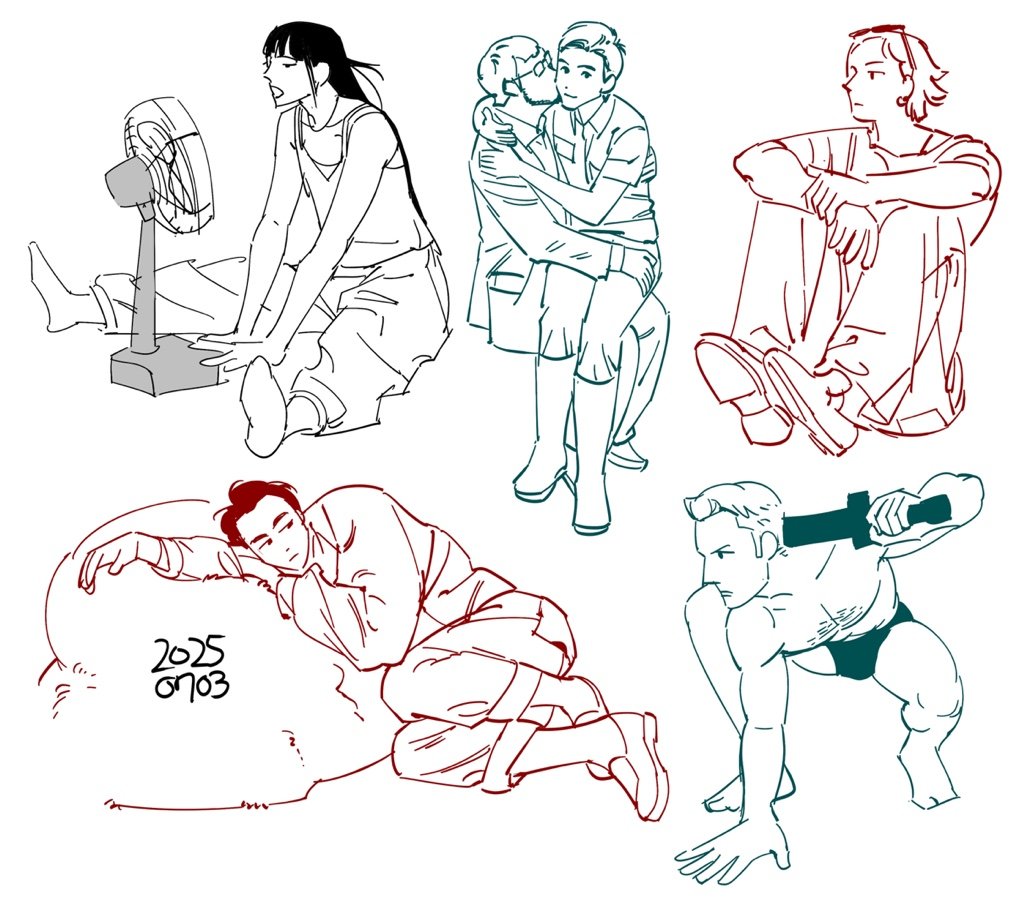 손크로키하다 너무 힘드러서 다시 컴터로 그린것들 ( 