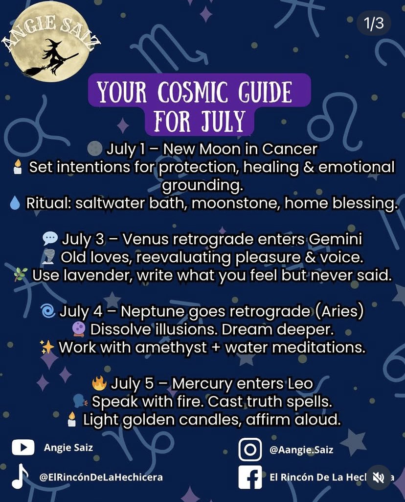 angie_saiz's tweet image. 🌿✨ From ancient wisdom, July 2025 opens portals of transformation and rebirth. The stars whisper sacred rituals to release the old and plant new intentions. May the magic of the cycles guide you toward your true destiny. 🌙

#NaturalMagic #ModernDruid #CosmicCycles…