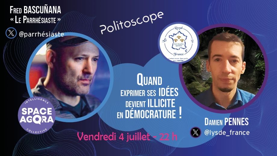 Quand exprimer ses idées devient illicite en "démocratie" !
Ce soir vendredi 4 juillet - dès 22heures :-)