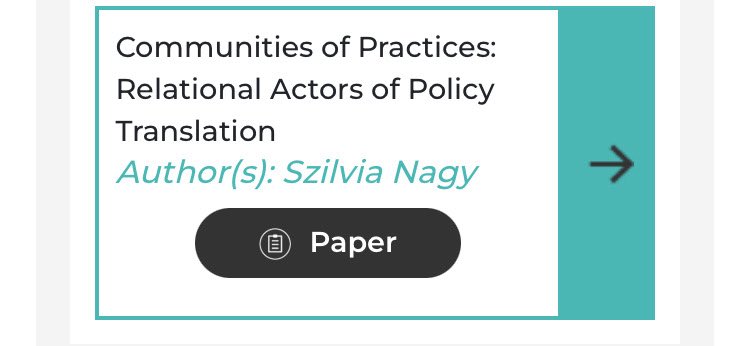 Join us at #icpp7 in Room 8 or online to discuss relational theory and policy studies. I am looking forward to present my paper on communities of practices as relational actors of policy translation.