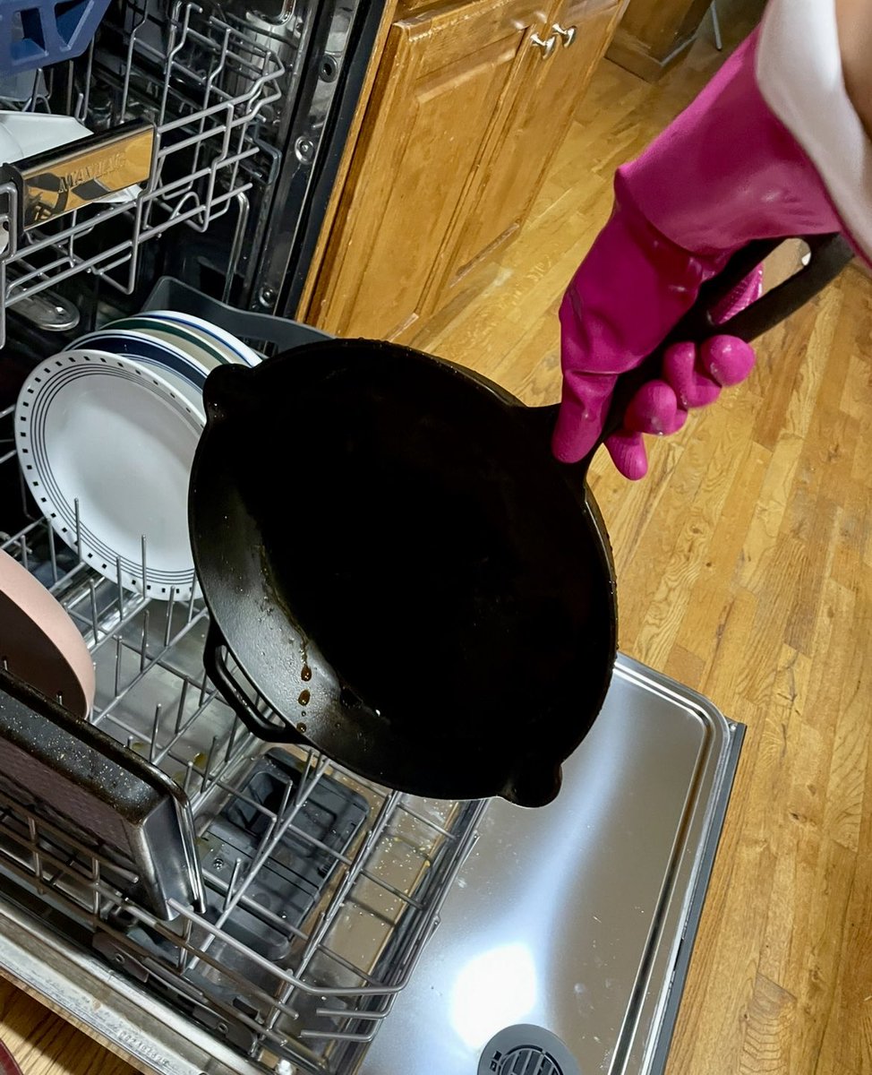 These cast irons are such a chore to clean. <a href="/trueLiberalist/">Freedom and Liberty for All🏴</a> told me to stick it in the dishwasher and to stop my bellyaching. The people of Twitter would understand