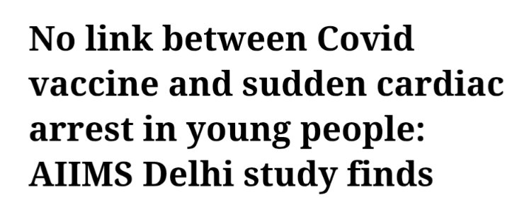 efdavis419's tweet image. Breaking: ⚡🎯⚡ Monumental Research Alert. A just-released study proves "vaccination has no role to play" in sudden cardiac deaths in young people. This study conducted by the esteemed Indian Council of Medical Research examined 300 sudden cardiac deaths in an exhaustive…