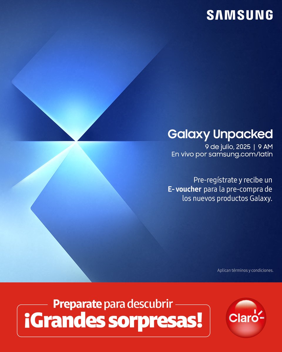 Galaxy Unpacked está cerca. 🌟
Descubrí las innovaciones de SAMSUNG. 💡🛸 
Ingresá aquí: claro.com.gt/personas/servi…