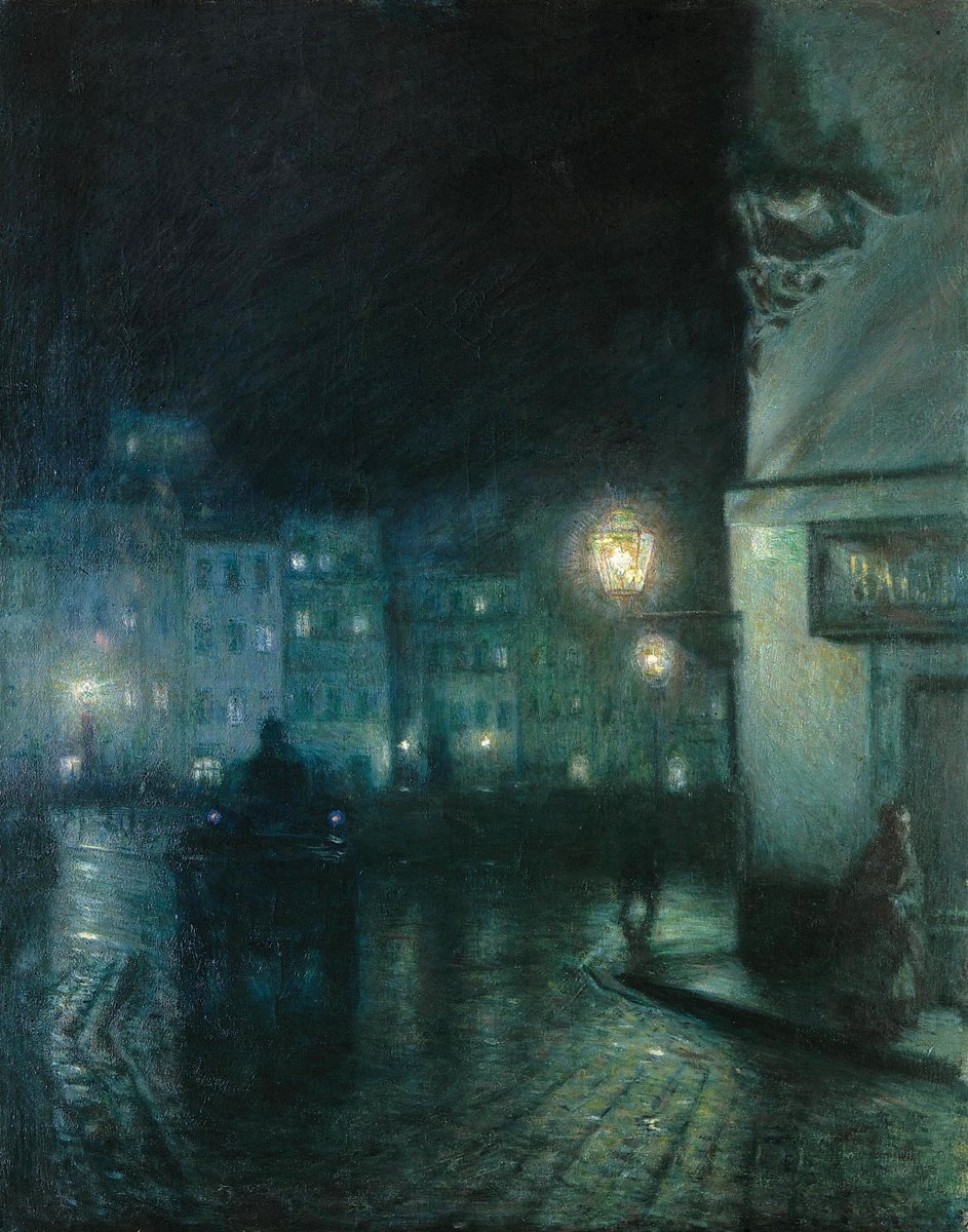Józef Pankiewicz (29 November 1866 – 4 July 1940)
Old Town Square in Warsaw at night, 1892