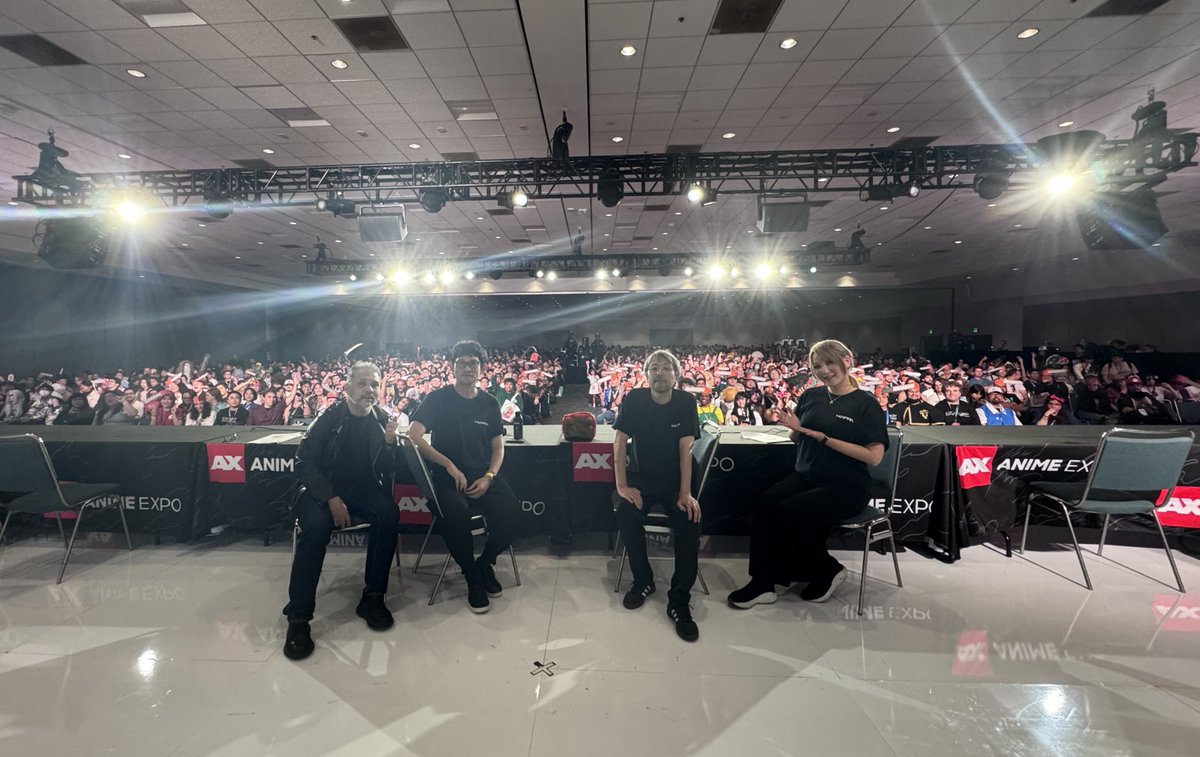 MAPPA_Info's tweet image. 【Anime Expo 2025 in LA】
「MAPPAパネル」終了いたしました!
ご来場いただいた皆様、そして配信をご視聴いただいた皆様、ありがとうございました✨
現在公開中の『劇場版総集編 呪術廻戦 懐玉・玉折』に続き、9月19日公開の「劇場版『チェンソーマン レゼ篇』」…