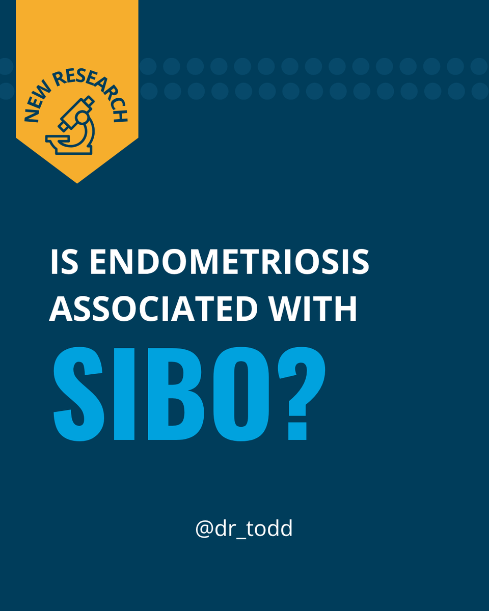 dr_todd's tweet image. New research identifies a connection between #endometriosis and small intestine bacterial overgrowth (SIBO), conditions that often go undiagnosed for years.
The Study
The authors report this is the first case control study that found that 91.9% of women with endometriosis…