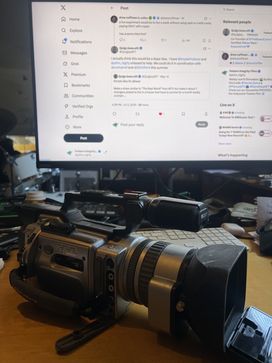 Pattern Integrity Films (@pttrn_ntgrty) on Twitter photo <a href="/QuigleyNFT/">Quigs.base.eth</a> <a href="/drewcoffman/">drew coffman ๐๐ค ๐ ๐๐๐๐๐ ๐ข</a> <a href="/AmpleProtocol/">AMPLE</a> <a href="/onchainsf/">Onchain Summit San Francisco</a> <a href="/501cfilm3/">Film3 Foundation | Film3 Festival</a> Good news: I still have one of the first Sony miniDV cams they used in TRW - now all we need is a budget. I bet film3 can help with that... brb <a href="/QuigleyNFT/">Quigs.base.eth</a> <a href="/drewcoffman/">drew coffman ๐๐ค ๐ ๐๐๐๐๐ ๐ข</a> <a href="/AmpleProtocol/">AMPLE</a> <a href="/onchainsf/">Onchain Summit San Francisco</a> <a href="/501cfilm3/">Film3 Foundation | Film3 Festival</a> Good news: I still have one of the first Sony miniDV cams they used in TRW - now all we need is a budget. I bet film3 can help with that... brb