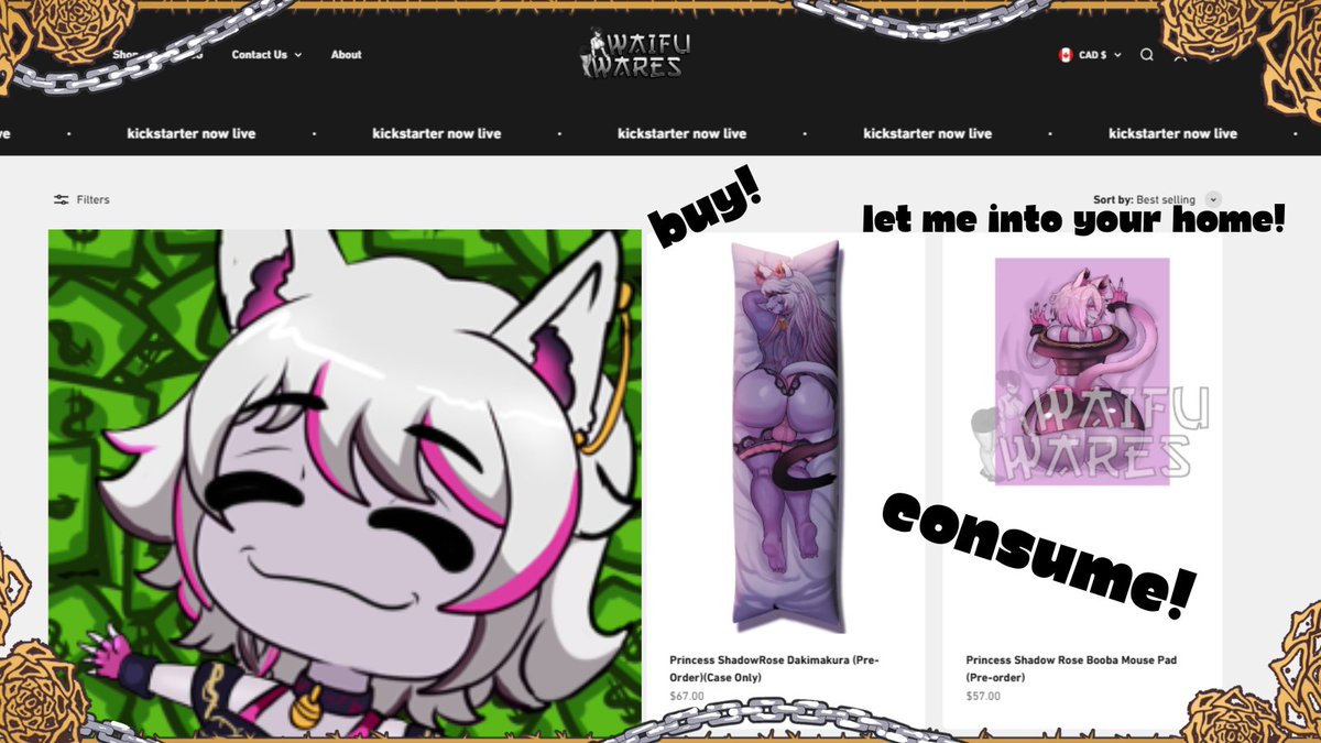 GOOD MEWS EVERYONE! Our body pillow case is back in stock! 

And we're also offering a 3D ASS mousepad as well now!

Either snuggle with me or use my ass to rest your hand!

Pre-Orders are available RIGHT NOW! Remember to use code; SHADOWROSE for 15% off!

waifuwares.co.uk/collections/pr…