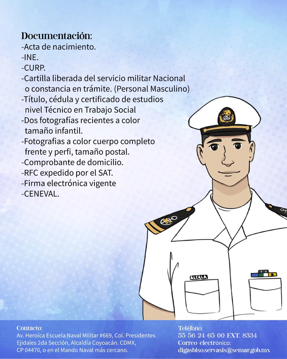 SEMAR_mx's tweet photo. #ElMomentoLlegó
Si eres trabajador social, es tu momento para unirte a nuestras filas.
Revisa la documentación que necesitas y asiste al #MandoNaval más cercano.
Recuerda que nuestros trámites de contratación son directos, gratuitos, sin intermediarios y no contamos con gestores.
#NoTeDejesEngañar